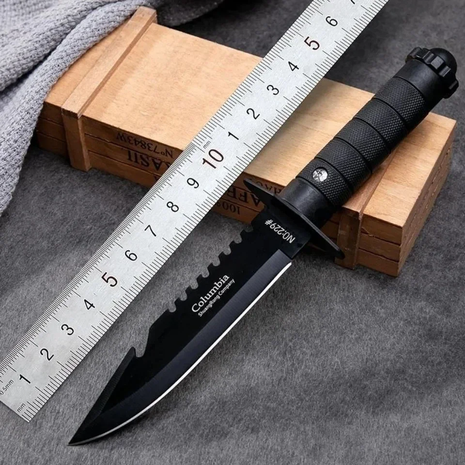 Bushcraft Knife Fixed - 7CR17MOV Pisau Lurus Luar Ruangan untuk