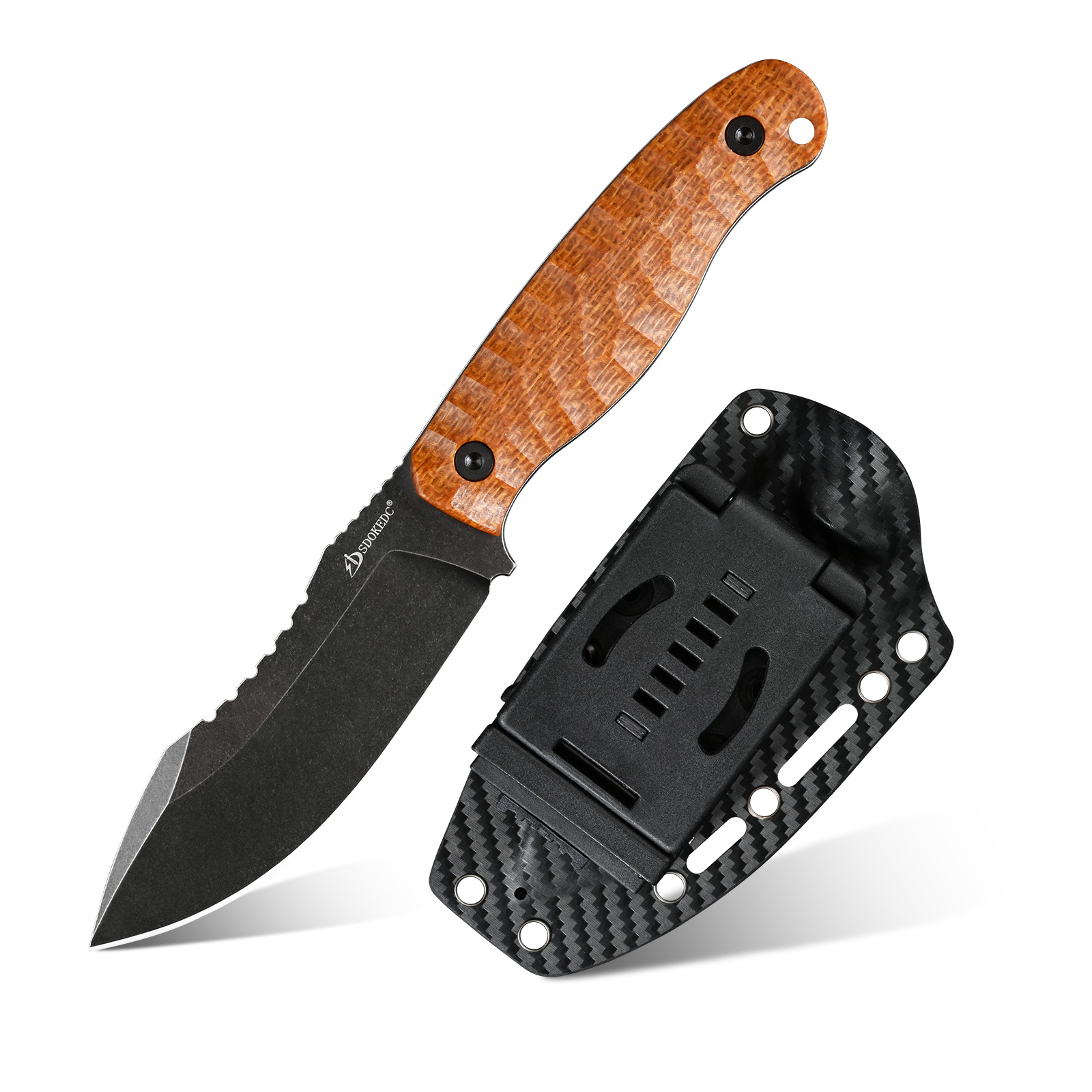 Bushcraft Knife Fixed - Pisau Utilitas Baja SDOKEDC DC53, Pegangan