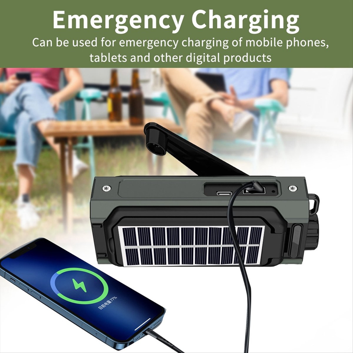 Solar Emergency Charger - Radio Tenaga Surya Portabel A26Z, Radio