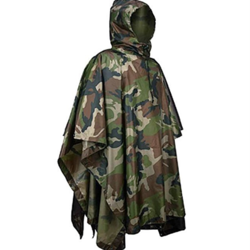 Emergency Poncho Rain - Jas Hujan Taktis Kamuflase PVC/PU Portabel