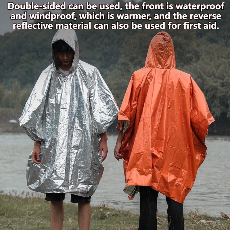 Emergency Poncho Rain - 1-10 Buah Selimut Foil Termal Ponco