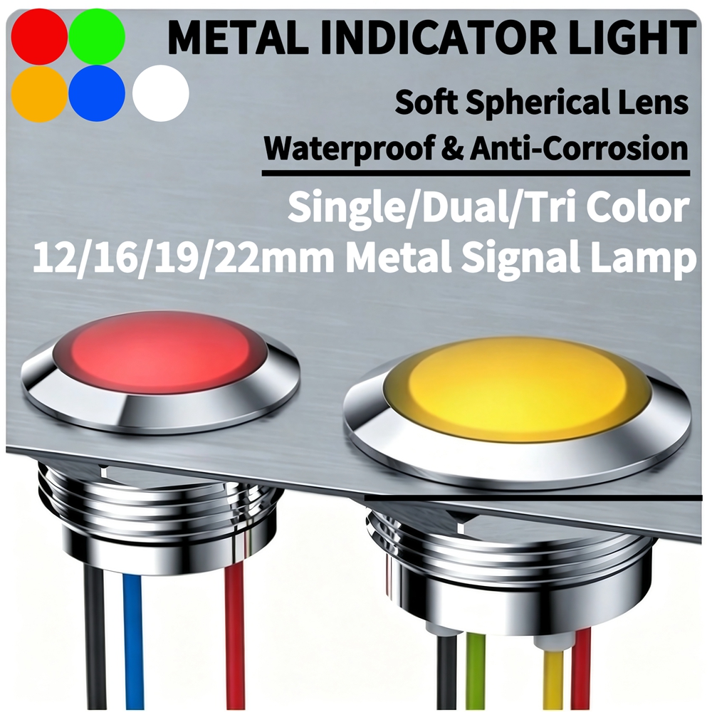 Signal Panel Orange - Lampu Indikator LED Logam 12mm 16mm