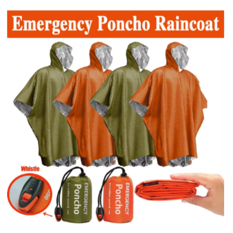 Emergency Poncho Rain - Ponco Hujan Termal Aluminium Sekali Pakai