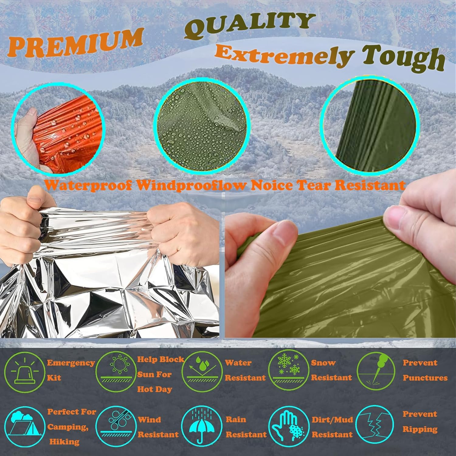 Jas Hujan Berkemah Tahan Air D - Survival Blanket Reflective ulasan dan harga