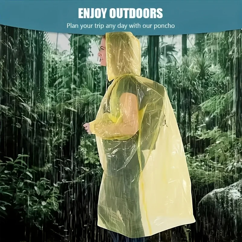 5/10 Buah Jas Hujan Tahan Air  - Emergency Poncho Rain ulasan dan harga