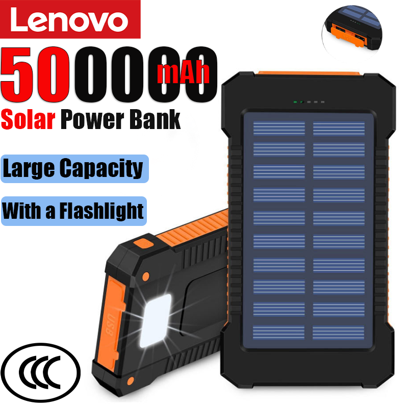 Lenovo 500000mAh Kapasitas Ban - Solar Emergency Charger ulasan dan harga