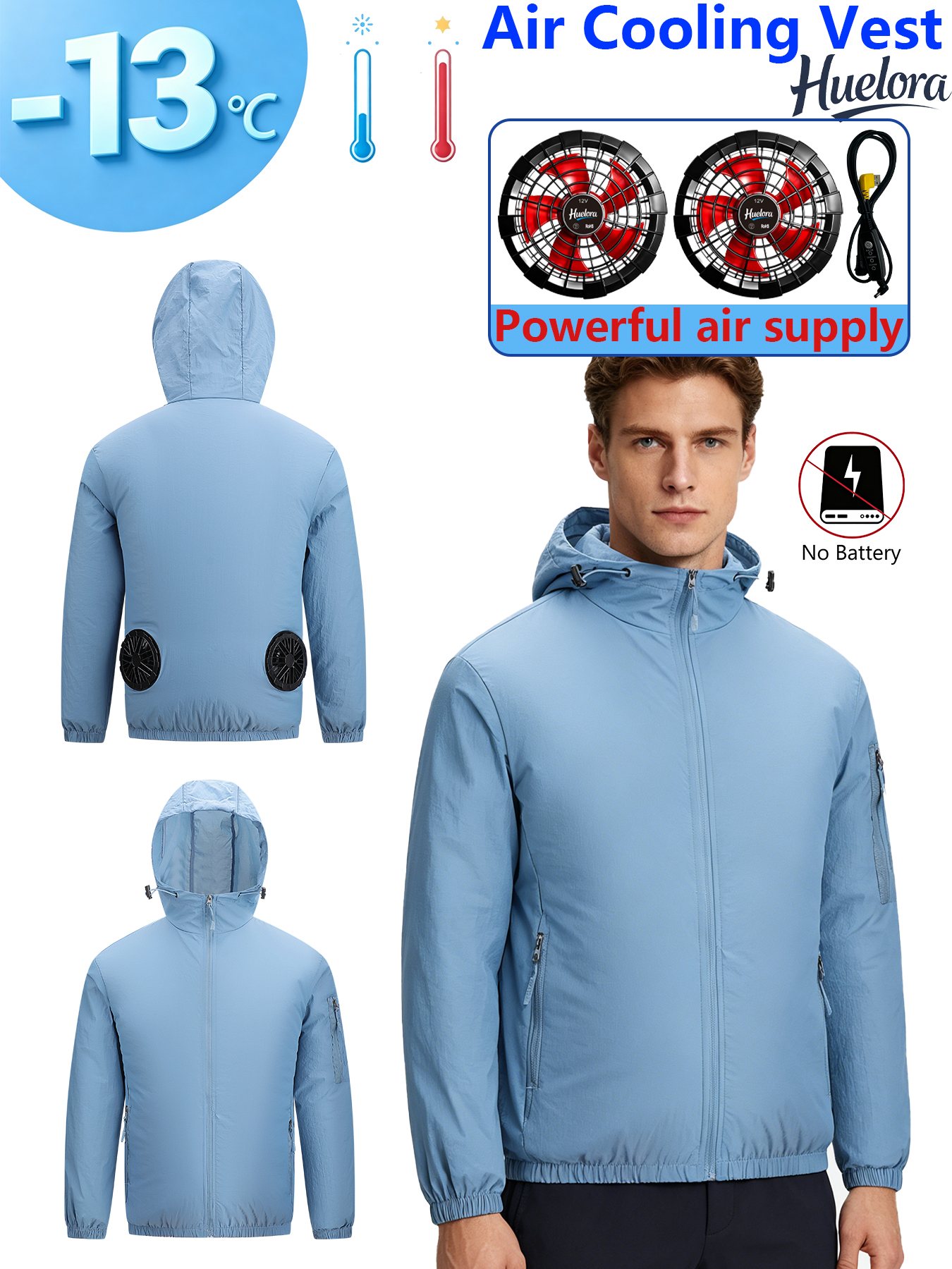 Jaket Pendingin USB Berkerudun - Fishing Kit Compact ulasan dan harga