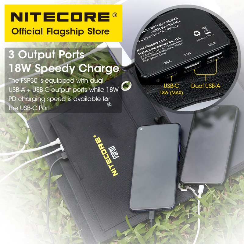 NITECORE FSP30 Panel surya por - Solar Emergency Charger ulasan dan harga